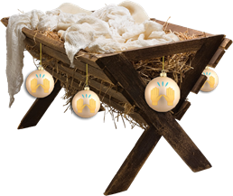 Manger W Ornaments